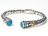 Turquoise Sterling Silver With 18K Yellow Gold Accent Cuff Bracelet