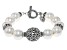 White Shell Pearl Sterling Silver Station Bracelet