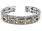 Citrine Sterling Silver With 18K Yellow Gold Accent Cuff Bracelet 3.45ctw