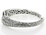 Prasiolite Sterling Silver With 18K Yellow Gold Accent Scallop Pattern Cuff Bracelet 4.80ctw