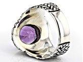 Amethyst Sterling Silver With 18K Yellow Gold Accents Solitaire Ring 2.60ct