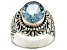 Sky Blue Topaz Sterling Silver With 18K Yellow Gold Accents Solitaire Ring 3.60ct