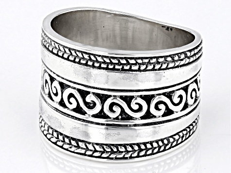 High Polish Sterling Silver Swirl Band Ring