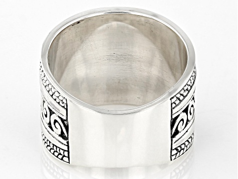 High Polish Sterling Silver Swirl Band Ring