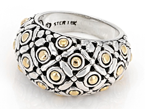 Sterling Silver & 18K Yellow Gold Soka Flower Ring