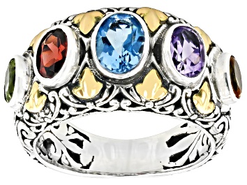 Picture of Multi-Stone Sterling Silver With 18K Yellow Gold Accent Ring 2.20ctw