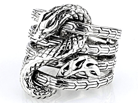 Sterling Silver Multi-Row Dragon Ring