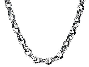 Picture of 20"L Sterling Silver Balinese Interlock Beaded Necklace