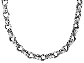20"L Sterling Silver Rolo Kerawang Chain Necklace 6.75mm