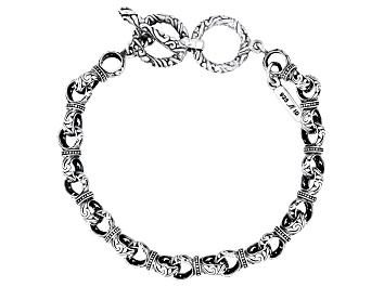 Picture of Sterling Silver Balinese Interlock Beaded Bracelet
