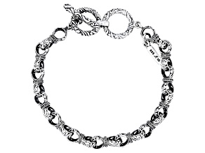 Sterling Silver Balinese Interlock Beaded Bracelet