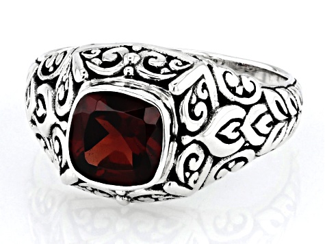 Garnet Sterling Silver Ring 1.53ct