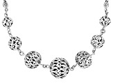 Sterling Silver Ball Station Necklace