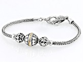 Sterling Silver & 18K Yellow Gold Accent Ball Station Bracelet