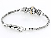 Sterling Silver & 18K Yellow Gold Accent Ball Station Bracelet