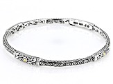 Sterling Silver & 18K Yellow Gold Accents Bangle Bracelet