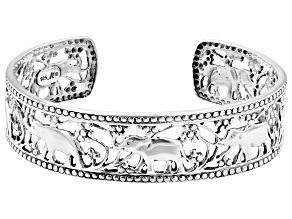 Sterling Silver Elephant Cuff Bracelet