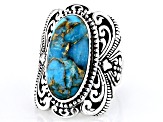 10x20mm  Blue Mohave Turquoise Sterling Silver Ring