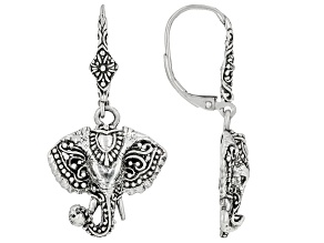 Sterling Silver Elephant Dangle Earrings