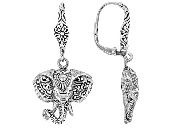 Picture of Sterling Silver Elephant Dangle Earrings