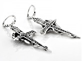 Sterling Silver Cross Dangle Earrings