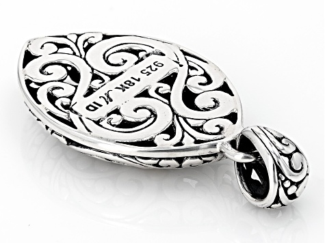 Sterling Silver With 18K Gold Accents Filigree & Jawan Beaded Pendant