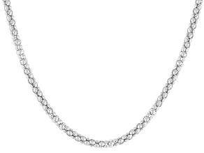 Rhodium Over Sterling Silver 16"L Popcorn Chain Necklace 2mm