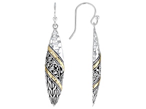 Sterling Silver With 18K Yellow Gold Accent Dangle Earrings