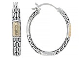 Sterling Silver With 18K Yellow Gold Accents Hoop Earring 30x5mm
