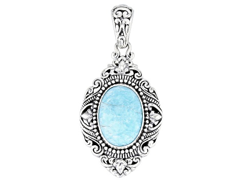 Amazonite Sterling Silver Pendant 14x10mm