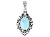 Amazonite Sterling Silver Pendant 14x10mm
