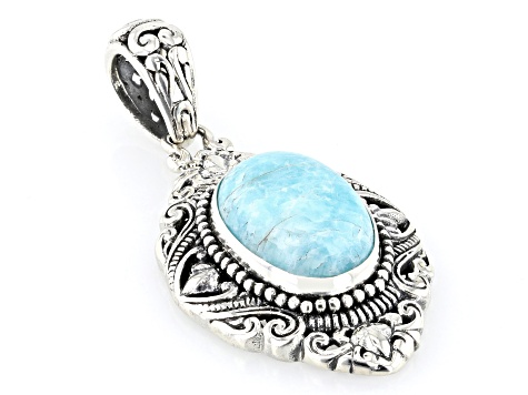 Amazonite Sterling Silver Pendant 14x10mm