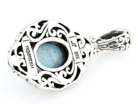 Amazonite Sterling Silver Pendant 14x10mm