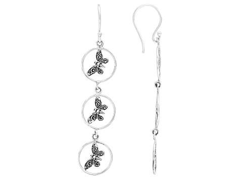 Sterling Silver Butterfly Dangle Earrings