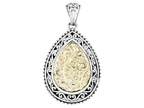 Sterling Silver & 18K Yellow Accents Gold Scroll Pendant