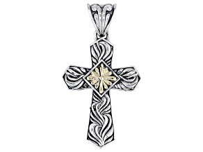 Sterling Silver & 18K Yellow Gold Cross Pendant