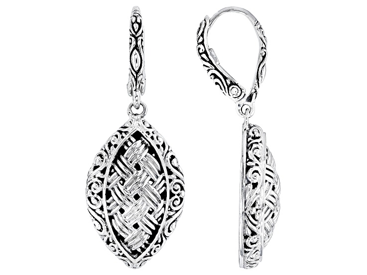 Sterling Silver Woven Dangle Earrings
