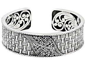 Sterling Silver Woven Textured Cuff Bracelet