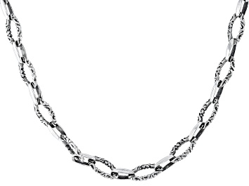 Picture of Sterling Silver Marquise Scroll Chain Link Necklace 5.75mm
