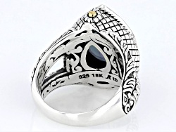 Magic Green™ Quartz Sterling Silver & 18K Gold Accent Solitaire Ring 6.30ctw