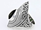 Green Quartz Sterling Silver Scroll Design Solitaire Ring 3.00ct