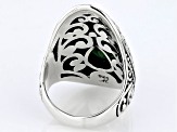 Green Quartz Sterling Silver Scroll Design Solitaire Ring 3.00ct