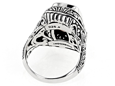 Morganite Color Quartz Doublet Sterling Silver Ring 5.10ct