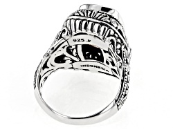 Morganite Color Quartz Doublet Sterling Silver Ring 5.10ct