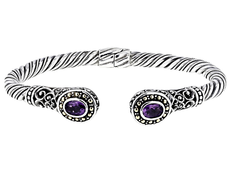 925 Sterling Silver 2024 Amethyst Cuff Bracel