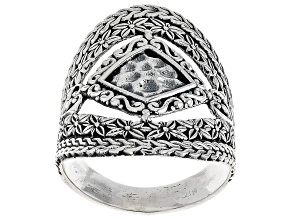 Sterling Silver Statement Floral Ring