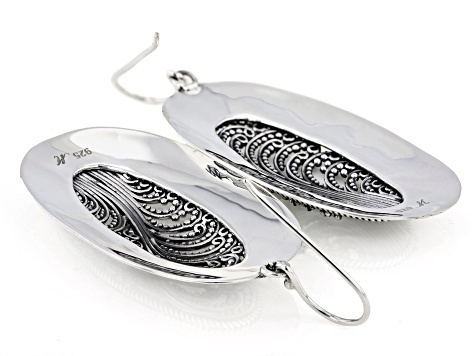 Sterling Silver Hammered & Filigree Medallion Earrings