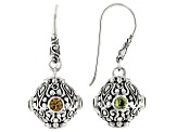 Multi-Gemstone Sterling Silver Filigree Earrings 2.38ctw