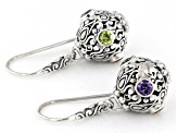 Multi-Gemstone Sterling Silver Filigree Earrings 2.38ctw