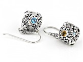 Multi-Gemstone Sterling Silver Filigree Earrings 2.38ctw